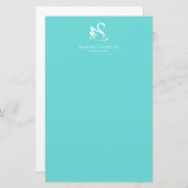 Minimalistisches Robins Egg Blue White Swan Logo Briefpapier (Vorne/Hinten)