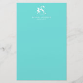 Minimalistisches Robins Egg Blue White Swan Logo Briefpapier (Vorderseite)