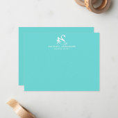 Minimalistisches Robins Egg Blue White Swan Logo Mitteilungskarte (Vorderseite/Rückseite Beispiel)