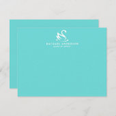 Minimalistisches Robins Egg Blue White Swan Logo Mitteilungskarte (Vorne/Hinten)