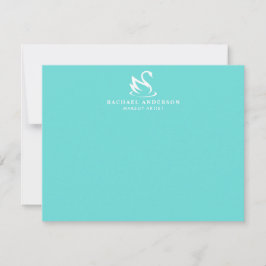 Minimalistisches Robins Egg Blue White Swan Logo Mitteilungskarte