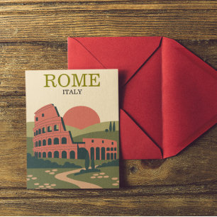 Minimalistisches Rom Italien Kolosseum Illustratio Postkarte