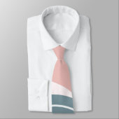 Minimalistisches Rosa Aqua und Weiß Krawatte (Gebunden)