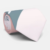 Minimalistisches Rosa Aqua und Weiß Krawatte (Gerollt)
