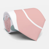 Minimalistisches Rosa Aqua und Weiße Nackenstücke Krawatte (Gerollt)