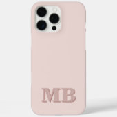 Minimalistisches, rosa Beige Anfangsmonogramm Case-Mate iPhone Hülle (Rückseite)