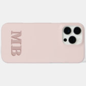 Minimalistisches, rosa Beige Anfangsmonogramm Case-Mate iPhone Hülle (Rückseite (Horizontal))