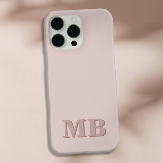 Minimalistisches, rosa Beige Anfangsmonogramm Case-Mate iPhone Hülle