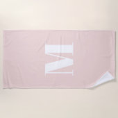 Minimalistisches Rosa, benutzerdefinierte Monogram Strandtuch (Vorderseite)