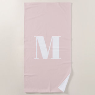 Minimalistisches Rosa, benutzerdefinierte Monogram Strandtuch