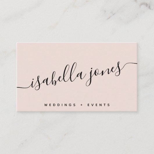 Minimalistisches Rosa beruflicher Luxusskript Visitenkarte (Vorderseite)