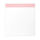 Minimalistisches rosa elegantes Monogramm Notizblock (Vorderseite)