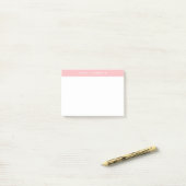 Minimalistisches rosa elegantes Monogramm Post-it Klebezettel (Auf Schreibtisch)