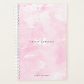 Minimalistisches rosa Farbmonogramm Planer (Vorderseite)
