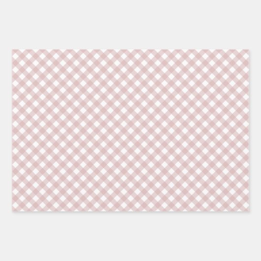 Minimalistisches rosa Farbmuster Kariert Geschenkpapier Set (Vorderseite 2)