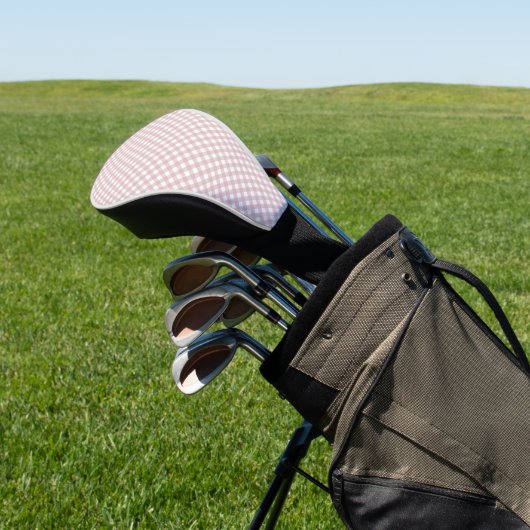 Minimalistisches rosa Farbmuster Kariert Golf Headcover (In SItu)