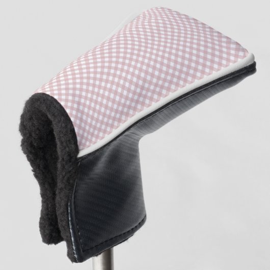 Minimalistisches rosa Farbmuster Kariert Golf Headcover (3/4 Vorderseite)