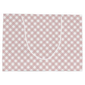 Minimalistisches rosa Farbmuster Kariert Große Geschenktüte (Rückseite)