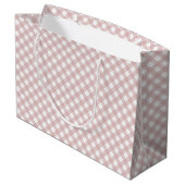 Minimalistisches rosa Farbmuster Kariert Große Geschenktüte (Rückseite Schrägansicht)