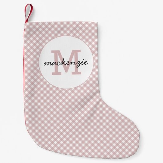 Minimalistisches rosa Farbmuster Kariert Kleiner Weihnachtsstrumpf (Vorderseite)