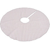 Minimalistisches rosa Farbmuster Kariert Polyester Weihnachtsbaumdecke (Schrägansicht)