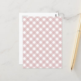 Minimalistisches rosa Farbmuster Kariert Postkarte