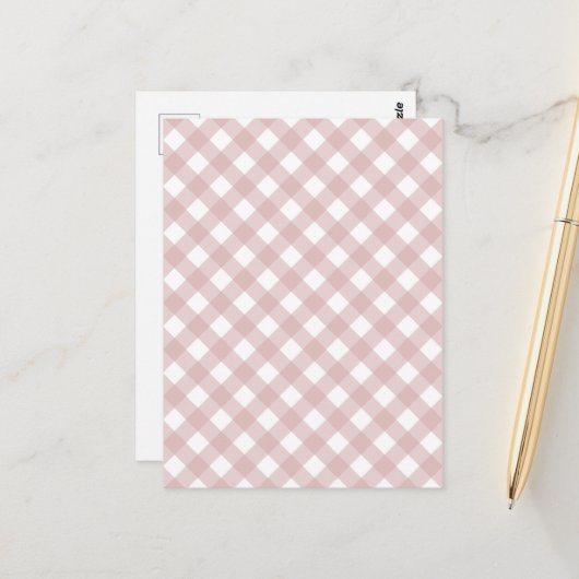 Minimalistisches rosa Farbmuster Kariert Postkarte (Vorderseite/Rückseite Beispiel)