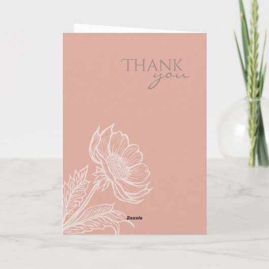 Minimalistisches rosa florales Hochzeitsprogramm Programm (Rückseite)