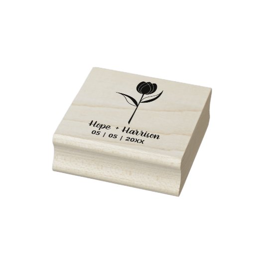 Minimalistisches Rosa für Hochzeiten Gummistempel (Stempel)