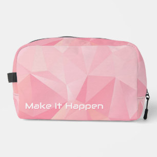 Minimalistisches rosa geometrisches Motivationsdes Waschbeutel