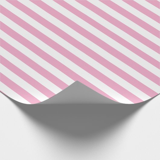 Minimalistisches rosa gestreiftes Design Geschenkpapier (Ecke)