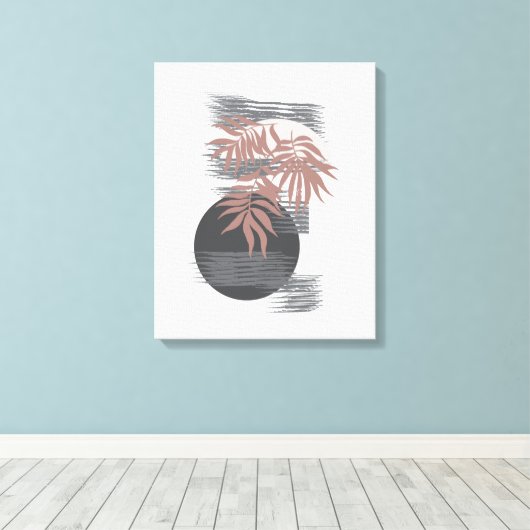 Minimalistisches Rosa/Graue Leinwand Mauer Art Dec (Insitu (Holzboden))