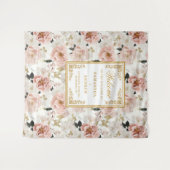 Minimalistisches rosa Hochzeitsbanner Wandteppich (Vorderseite (Horizontal))