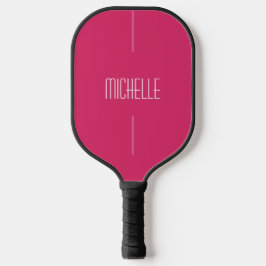 Minimalistisches Rosa individuell mit Namen Pickleball Schläger