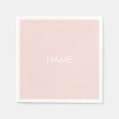 Minimalistisches Rosa individuelle Name Monogramm Serviette (Vorderseite)