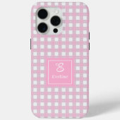 Minimalistisches rosa Karo iPhone-Case – Eleganter Case-Mate iPhone Hülle (Rückseite)