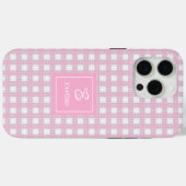 Minimalistisches rosa Karo iPhone-Case – Eleganter Case-Mate iPhone Hülle (Rückseite (Horizontal))