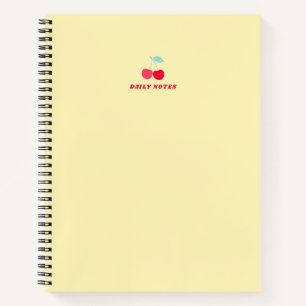 Minimalistisches rosa Kirsch-Icon-Tagebuch in Gelb Notizblock