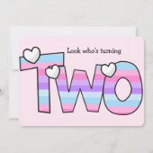 Minimalistisches rosa Lila Herz Ombre Zweites Einladung (Rückseite)