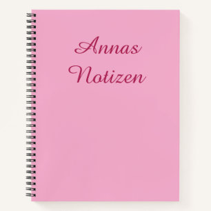 Minimalistisches Rosa mit Magenta-Text Deutsche No Notizblock