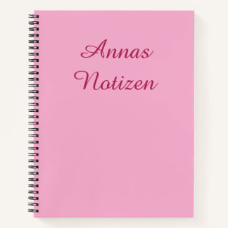 Minimalistisches Rosa mit Magenta-Text Deutsche No Notizblock