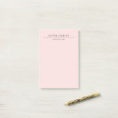 Minimalistisches Rosa Modern Post-it Klebezettel (Auf Schreibtisch)