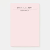 Minimalistisches Rosa Modern Post-it Klebezettel (Vorderseite)