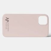 Minimalistisches Rosa Monogramm Case-Mate iPhone Hülle (Rückseite (Horizontal))