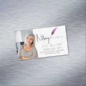 Minimalistisches rosa Notar Foto Business Card Mag Magnetische Visitenkarte (Beispiel)