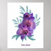 Minimalistisches rosa Orchideengestein Poster (Vorne)