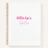 Minimalistisches Rosa Personalisiertes Rezept Buch (Vorderseite)