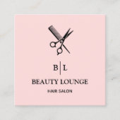 Minimalistisches Rosa Quadratische Visitenkarte (Vorderseite)