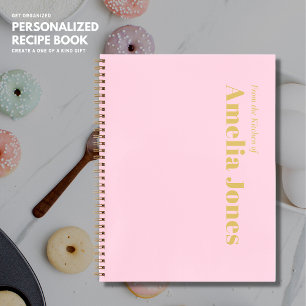 Minimalistisches Rosa Rezept Kochbuch Notizblock