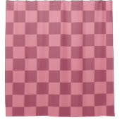 Minimalistisches rosa Schachbrettmuster Duschvorhang (Vorderseite)